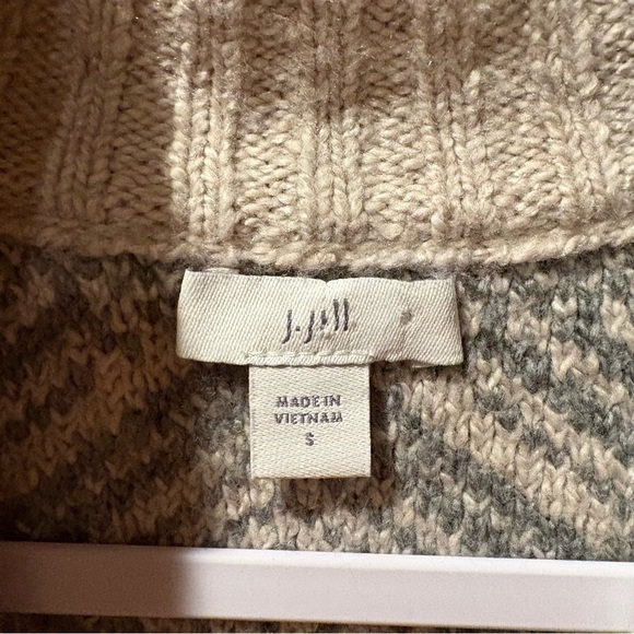 J.Jill Grey Jacquard Zip-Front Cardigan size small - Picture 4 of 11